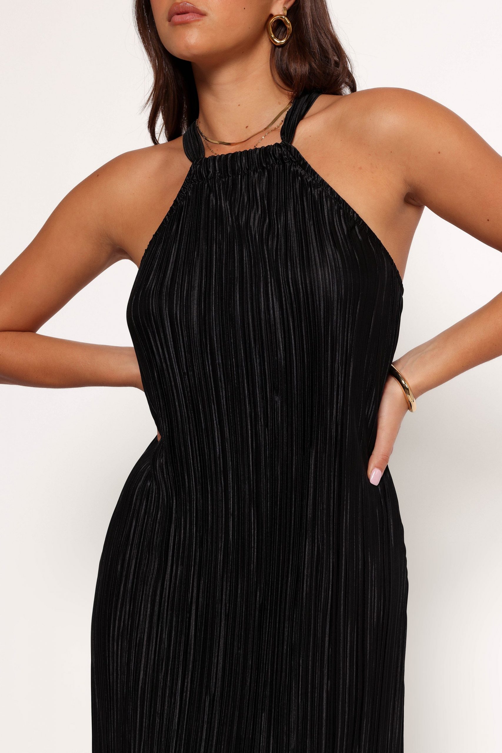 Melody Plisse Halter Maxi Dress - Image 3
